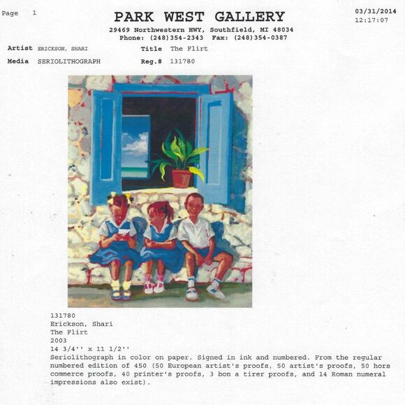 "The Flirt" by Shari Erickson Seriolithograph - Picture 7 of 7